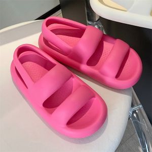 Thin Cute Animal Series Sandals Womens Summer Internet Celebrity Soft Girl Outwear Shit Feeling Eva Thick Sole Roman Shoes