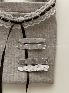 Kẹp Tóc Kim Loại Họa Tiết Chấm Bi Nhiều Màu Kẹp Tóc Hình Mỏ Vịt Kẹp Tóc Mái Lệch Kẹp Tóc Thời Trang Phụ Kiện Tóc Cho Phụ Nữ