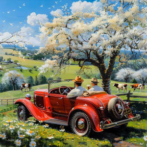 Kayou | Oil Painting By Numbers Kits Idyllic Rural Landscape Number Drawing Canvas DIY Pictures By Numbers Home Decor