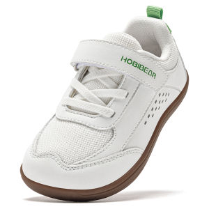 HOBIBEAR | HOBIBEAR Kids Toddler Wide Toe Shoes Barefoot Hook Loop Sneakers Zero Drop Artificial Leather Mesh Non-Slip Shoes