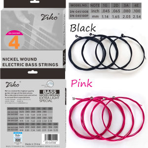 ZIKO | ZIKO Electric Bass Strings 4/5/6 String Bass Carbon Steel Hexagonal Alloy Beginner Professional Practice Strings Black Pink