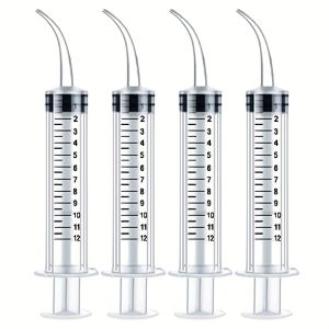 Bộ 4 Ống Tiêm Nhựa 017 Oz Để Phân Phối Mẫu Chất Lỏng Định Lượng Chính Xác Kem Không Mùi Chăm Sóc Tay Thuốc Mỡ Chai Có Thể Đổ Đầy Lại