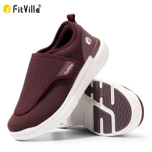 FitVille Extra Wide Womens Diabetic Shoes Adjustable Walking Shoes for Elderly Orthopedics Wide Feet Swollen Foot Pain Relief