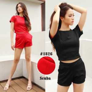 1826 Crop Top/One Set 2in1/Setelan Crop Top/Setelan Celana Wanita