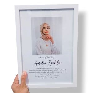 Kado Ulang Tahun/Wisuda/Anniversary/Pernikahan Bingkai Foto Ukuran A4
