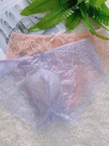Quần Lót Ren Viền Lưới Mỏng Mùa Hè Thoáng Khí Không Đường May Cỡ Lớn Màu Đen Hồng Cho Nam