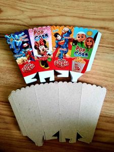 kertas popcorn 6x12 / kotak kemasan popcorn ivory 6x12