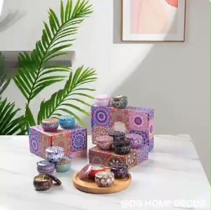 Combo 4 Hộp Nến Thơm Hoa Khô Tự Nhiên Kèm Hộp Đựng Nến Sáp Thơm Phòng Giải Toả Căng Thẳng Mệt Mỏi Làm Quà Tặng DG-211