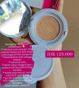 BB chusion flawless dan ivory drw skincare bedak basah plus foundation menutupi flek dan bekas jerawat bedak yang mengandung spf 50 anti luntur tahan hingga 12 jam  cocok untuk jenis kulit normal dan kering bedak dempul