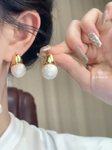 Bông tai nữ chuôi bạc 925 Eleanor Accessories hình giọt nước phụ kiện trang sức khuyên tai 10185