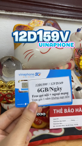 ( SALE CHÍNH HÃNG ) Sim 4G 5G Vinaphone Trọn gói 1 Năm Data 6GB/ngày + Miễn Phi Nghe Gọi Không Cần Nạp Tiền | 12D159V 14BIG50Y 12TD49 SODA U1500 FHAPPY D500 . FREESHIP - CHƯA KÍCH HOẠT.