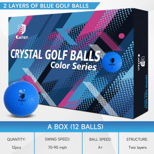caiton | Caiton 12Pcs 2-Piece Distance Golf Balls Blue Core Crystal Surface High Visibility Durable Golf Training Balls for Practice