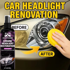Headlight Restoration Kit - Advanced Ceramic Coating Eliminates Yellowing Restores Clarity & Brightness Long-Term Protection