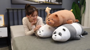 JUNCHUANG 25cm/50cmของเล่นตุ๊กตาหมีการ์ตูนน่ารักของขวัญวันเกิดสำหรับเด็กตุ๊กตายอดนิยมตุ๊กตากอดเพื่อนนอนเด็กของเล่นตุ๊กตาการ์ตูน