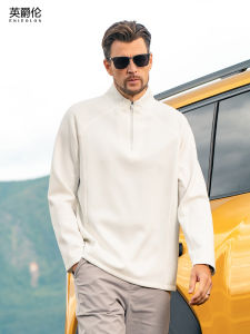 Enjeolon | Heavy Thick Half-Zip Long Sleeve T-Shirt 320G