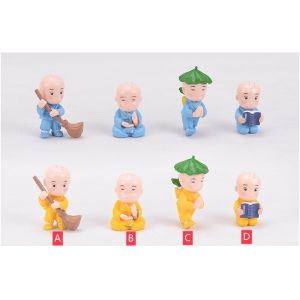 FY Bonsai Succulent Plant Decoration Monk Figurine Miniature Zen Buddhism Ornament Home Decoration