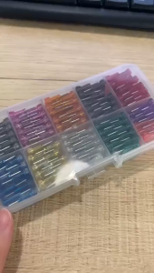 100pcs Car Fuse Assortment Set Profile Middle Size Blade Type Fuse Auto Car Truck 2-35A Fuse with Box Clip