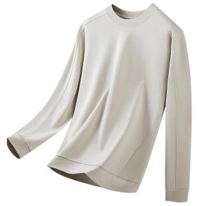 Áo thun MiiOW nam làm bằng vải cotton lụa tay dài màu trơn cao cấp