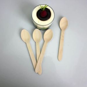 Disposable Wooden Cutlery 50/100PCS Pack 14cm Fork Spoon Party Camping Picnic Wedding Travel Tableware Sets Kitchen Supplies ZYF
