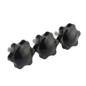 M10 M12 Carbon Steel Star-Shaped Thumb Screw Plastic Handle Plum Hand Tighten Screw Tightening Nuts Mechanical Knob