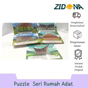 puzzle rumah adat betawi Rabbit&Turtle Bahan MDF