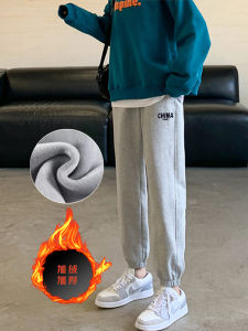 Quần Thể Thao Nữ Cỡ Lớn Ấm Áp Thoải Mái Cạp Cao Nine Points Vải Denim Mùa Đông Thường Ngày