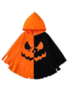 Halloween Child Boy Girl Cute White Ghost Demon Glow In The Dark Cape Cosplay Costume Kids Fancy Cloak Performance Party ﻿