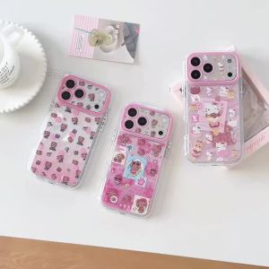 Sanrio | Fashion Cute Pink Sanrio Hello Kitty Shockproof Phone Case For iphone 16 15 14 13 12 17 Pro Max 11 Full Camera Protective Cover