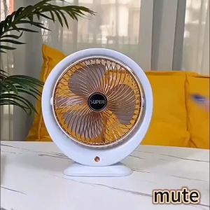 Outdoor Mini Portable Electric Fan Rechargeable USB Small Table Fan 3-Speed Adjustment Super Strong Wind Soft Wind Feeling No Noise 180° Rotation