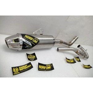 norifumi rocket 4 knalpot klx dtracker crf 150 l yamaha wr 155 suara ngebas bulat padet murah