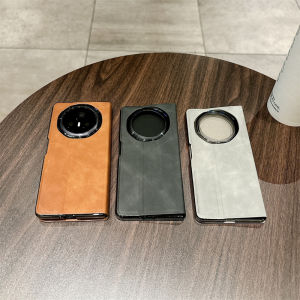 Case for Honor Magic V3 Luxury Nappa Leather All-inclusive Clamshell Phone Leather Case Magnetic Front Cover Bracket Design Lens Fine Hole Protection Anti-fingerprint Shockproof Protective Case