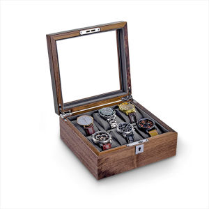 Huiyaxiu|Lockable Watch Storage Box Display Organizer High-Quality Walnut Wood