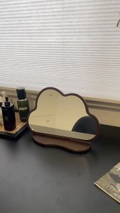 [SG Seller]Simple Solid Wood Cloud makeup mirror/Bedroom vanity mirror/Decorative mirror/French vintage vanity mirror