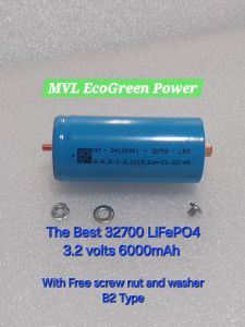 The Best 32700 LiFepO4 6000 mAh 100%Brand new battery with nuts and screw B2 type 3.2 nominal voltage Use for solar energy system Battery bank Portable generator Electric e bike