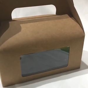 UMI Dessert Swiss Roll Cake Cupcake Mooncake Craft Window Baking Paper Box With Handle Fruit Egg Tart Kotak Kuih Lapis Kek