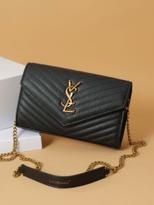 Elegant Embroidered Letter Crossbody Bag Fashionable Chain Detail Womens Handbag Versatile Square Bag Stylish Shoulder Bag