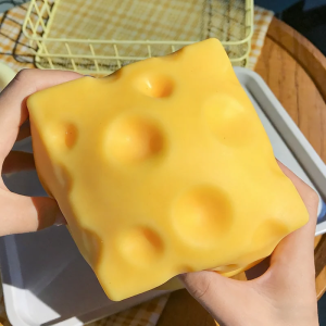Large Size Cheese Fidget Toy Slow Rebound Shapeable Venting Ball Realistic Squeeze Toys for Stress Relief
