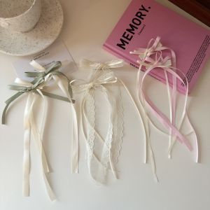 Super Fairy Pure Desire Lace Bows Ribbon Hairpin Sweet Young Adult Pair Clip Double Ponytail Hairpin Shredded Hair Bangs Clip