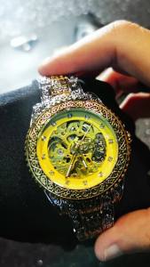 T-WINNER | Classic Engraved Skeleton Automatic Mechanical Watch for Men Luminous Hands Stainless Steel Strap Business Fashion Mens Watches