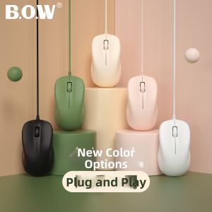 B.O.W | Quiet and Good Grip Wired Mouse for Office Use