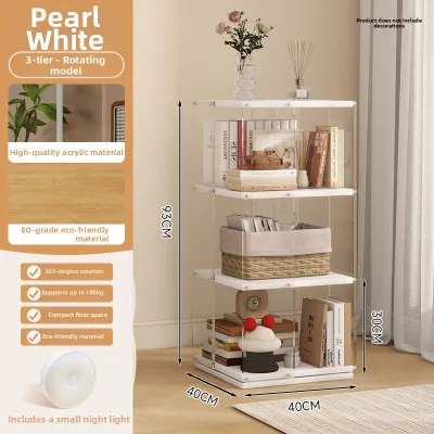 360 Degree Rotating Multi-Level Movable Bookshelf Cabinet