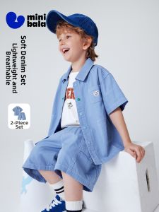 MINI BALA | Cotton Linen Denim Thin Breathable Boys Summer Set