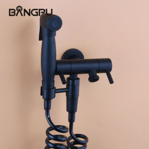 BANGPU | Square Black Single Cold Pressure Handheld Shower Head Set