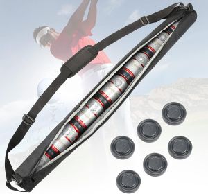 Upgraded Golf Beer Sleeve with 6 Ice Pucks-6 Cans Beer Cooler Sleeves for Golf Bags Ideal Mens Gift for Fathers Day