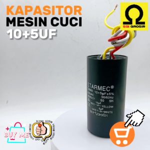 Kapasitor Mesin Cuci 2 Tabung Double 10+5 / Capasitor Mesin Cuci
