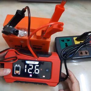 Sạc bình acquy 12V 6A 4Ah-100Ah RJ TIANYE RJ-120501B tự ngắt khi đầy chức năng bảo dưỡng phục hồi ắc quy bằng khử sunfat sạc ắc quy