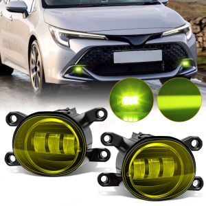 For Toyota Corolla Camry Yaris RAV4 Prius CHR Hilux Lexus LED Fog Lamp Assembly Angel Eyes Front Fog Light Headlight DRL 1 Pair