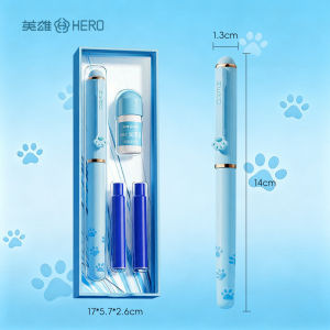 HERO | Hero P360M Cat Paw Từ Tính Bút Máy Cho Trẻ Em Hộp Mực Xóa Được Tư Thế Đúng Viết Văn Phòng Phẩm Ngòi Kim Loại 0.38 Mm