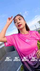 SC Sports เสื้อกีฬา เสื้อพิมพ์ลาย Run04-ชมพู งานจริงสวย สีสด หนา145g นุ่มลื่นใส่สบาย