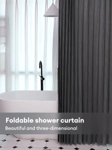 Colorlab Thick Shower Curtain for Bathroom 120cm/180cm Foldable Shower Curtain Waterproof Bathroom Makapal Washable Cloth